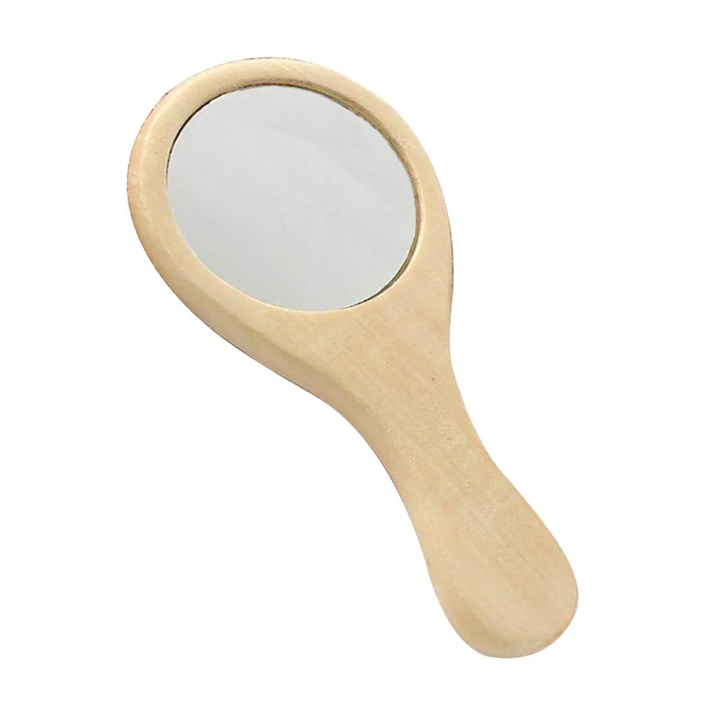 Oglindă din lemn mică – decor de botez, accesoriu pentru tava bebelușului